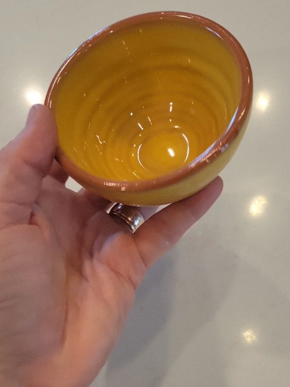 Pier 1 Nectar Yellow Glazed Terracotta Bowl